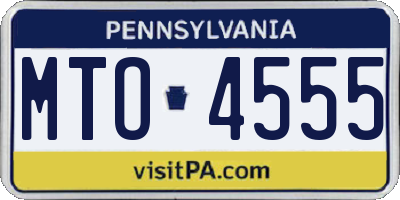 PA license plate MTO4555