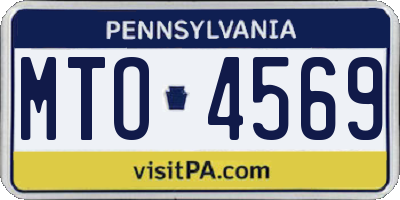 PA license plate MTO4569