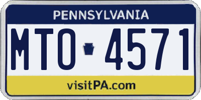 PA license plate MTO4571