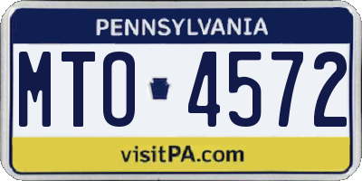 PA license plate MTO4572