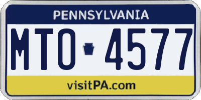 PA license plate MTO4577