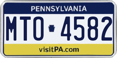PA license plate MTO4582