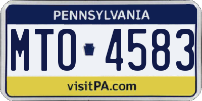 PA license plate MTO4583