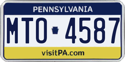PA license plate MTO4587