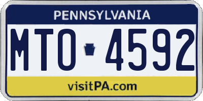 PA license plate MTO4592