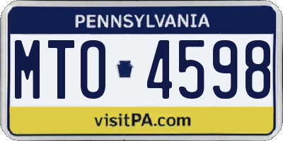 PA license plate MTO4598