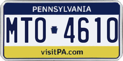 PA license plate MTO4610