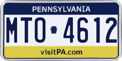 PA license plate MTO4612