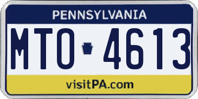PA license plate MTO4613