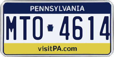 PA license plate MTO4614
