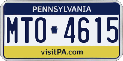 PA license plate MTO4615