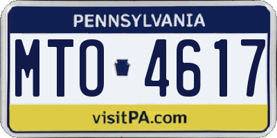PA license plate MTO4617