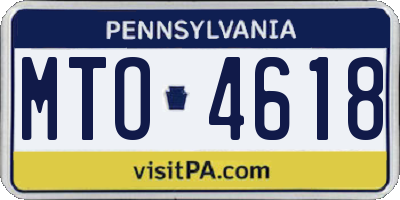 PA license plate MTO4618