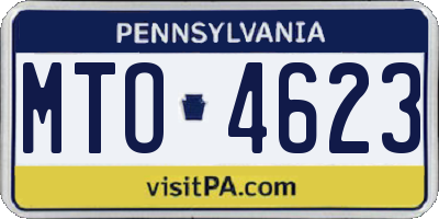 PA license plate MTO4623