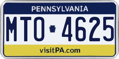 PA license plate MTO4625