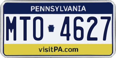 PA license plate MTO4627