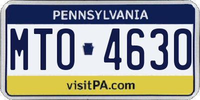 PA license plate MTO4630