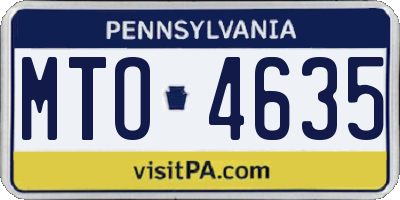 PA license plate MTO4635