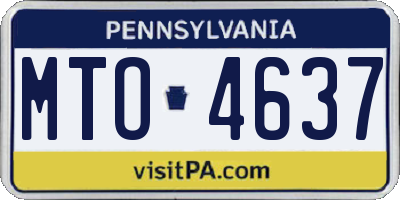 PA license plate MTO4637