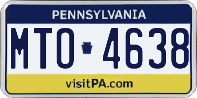 PA license plate MTO4638