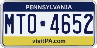 PA license plate MTO4652
