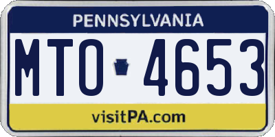 PA license plate MTO4653