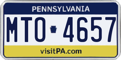 PA license plate MTO4657