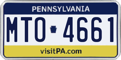 PA license plate MTO4661