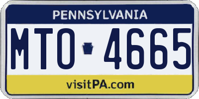 PA license plate MTO4665