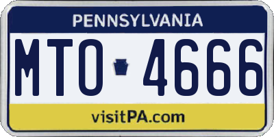 PA license plate MTO4666