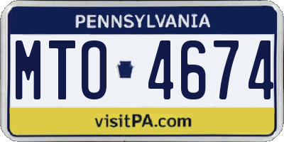 PA license plate MTO4674