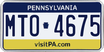 PA license plate MTO4675