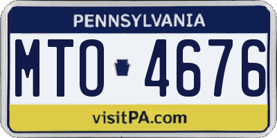 PA license plate MTO4676