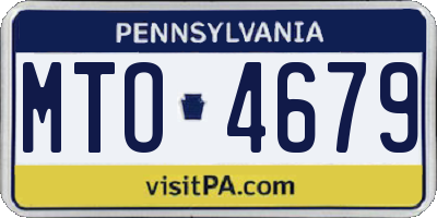 PA license plate MTO4679