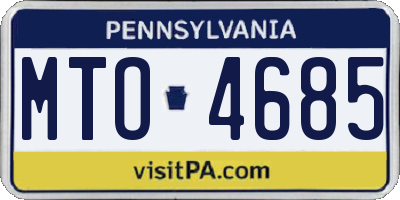 PA license plate MTO4685