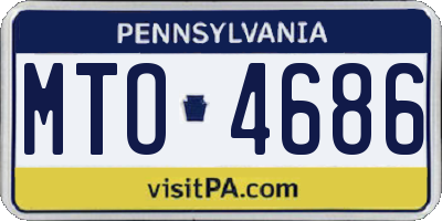 PA license plate MTO4686