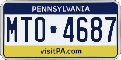 PA license plate MTO4687