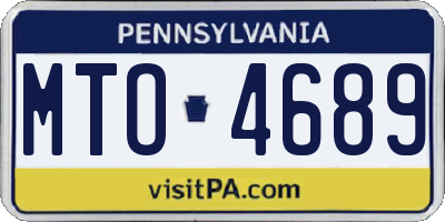 PA license plate MTO4689