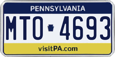 PA license plate MTO4693