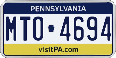 PA license plate MTO4694