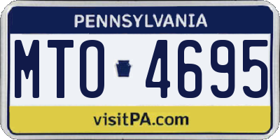 PA license plate MTO4695