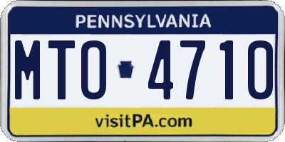 PA license plate MTO4710