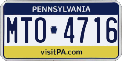 PA license plate MTO4716