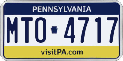 PA license plate MTO4717