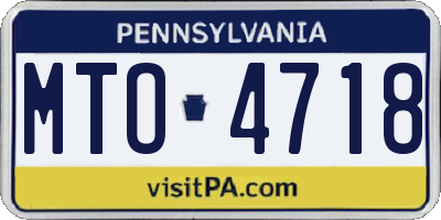 PA license plate MTO4718