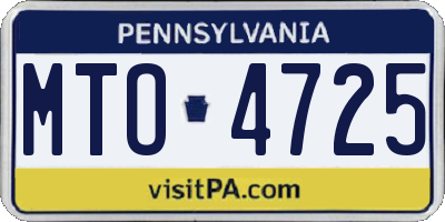 PA license plate MTO4725