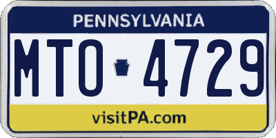 PA license plate MTO4729