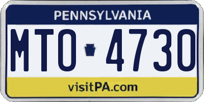 PA license plate MTO4730