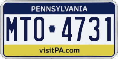 PA license plate MTO4731