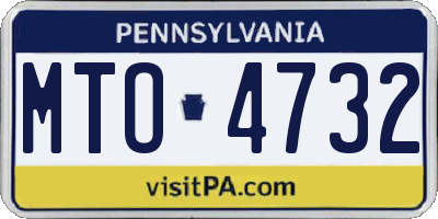 PA license plate MTO4732